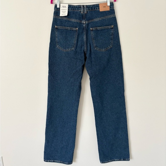 Zara NEW Super High Rise Straight Leg Full Length Jeans in Rigid Size 8 - Picture 6 of 7